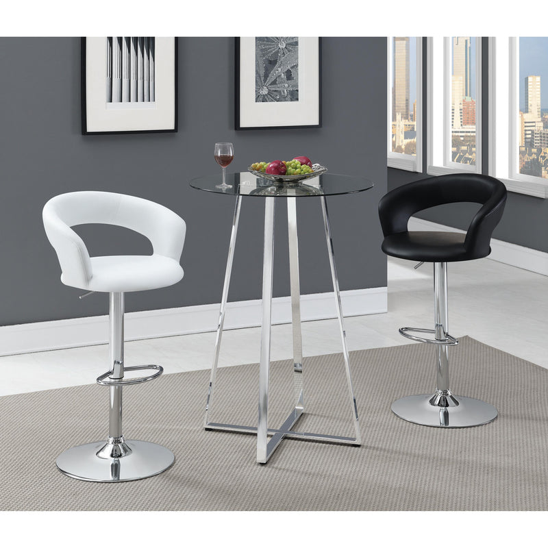 Coaster Furniture Round Pub Height Dining Table with Glass Top and Pedestal Base 100026 IMAGE 4