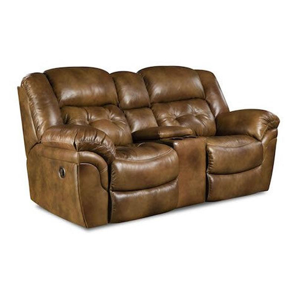 Homestretch Furniture Manual Reclining Leather Loveseat 155-22-15 IMAGE 1