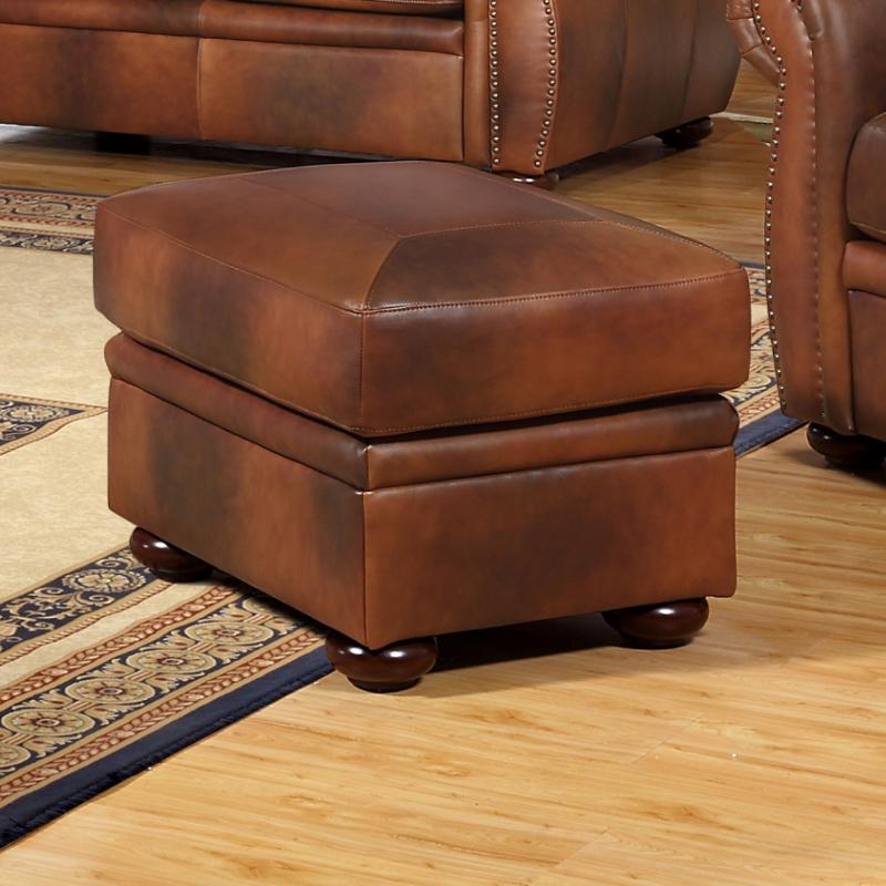 Leather Italia USA Arizona Leather Ottoman 1444-6110-0004234 IMAGE 1