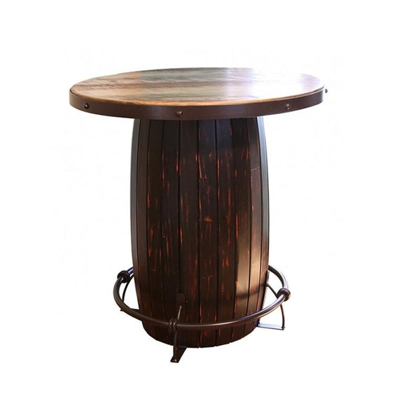 International Furniture Direct Round Antique Counter Height Dining Table with Pedestal Base IFD967BISTRO-T/IFD967BISTRO-B IMAGE 1