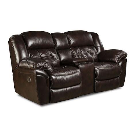 Homestretch Furniture Cheyenne Manual Reclining Leather Loveseat 155-22-21 IMAGE 1