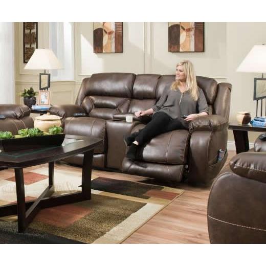 Homestretch Furniture Enterprise Power Reclining Leather look Loveseat 158-57-21 IMAGE 2