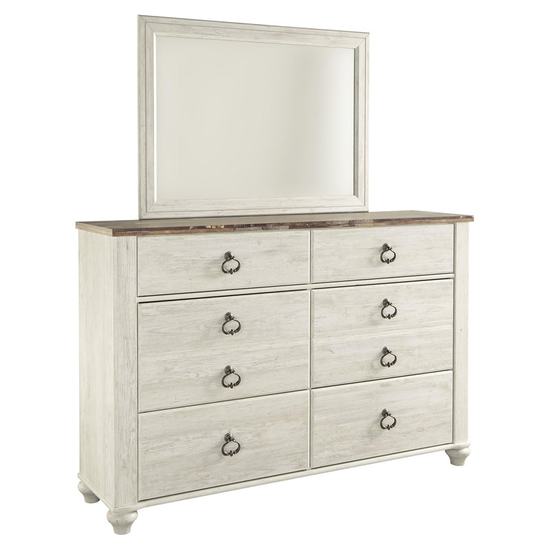 Signature Design by Ashley Willowton 6-Drawer Dresser with Mirror B267-31/B267-36 IMAGE 1