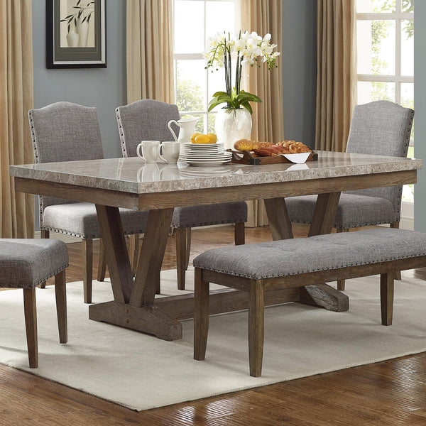 Crown Mark Vesper Dining Table with Marble Top and Trestle Base 1211T-4272 IMAGE 1