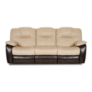 Southern Motion Avalon Reclining Leather Sofa Avalon 838-31 Double Reclining Sofa - White and Brown IMAGE 1