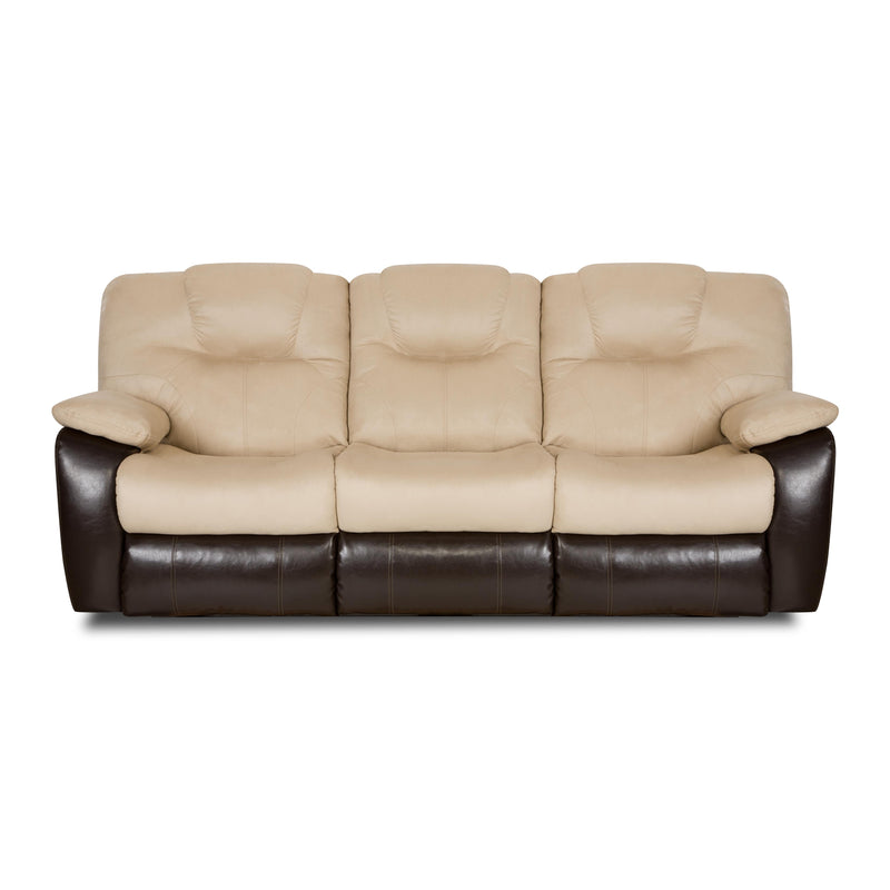 Southern Motion Avalon Reclining Leather Sofa Avalon 838-31 Double Reclining Sofa - White and Brown IMAGE 1
