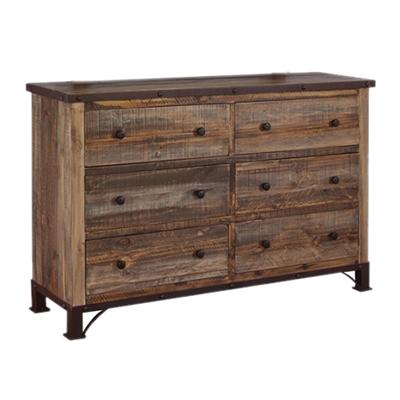 International Furniture Direct Antique 6-Drawer Dresser IFD966DSR IMAGE 1