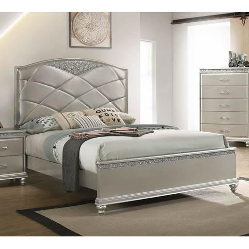 Crown Mark Valiant Queen Upholstered Panel Bed B4780-Q-HB/B4780-Q-FB/B4780-KQ-RAIL IMAGE 1