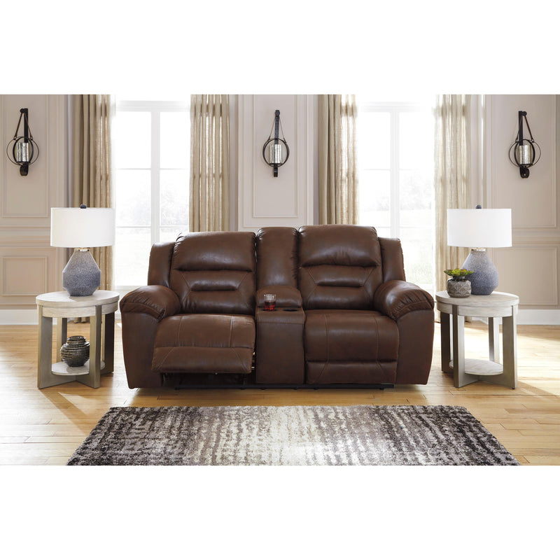 Signature Design by Ashley Stoneland Reclining Leather Look Loveseat 3990494 IMAGE 4