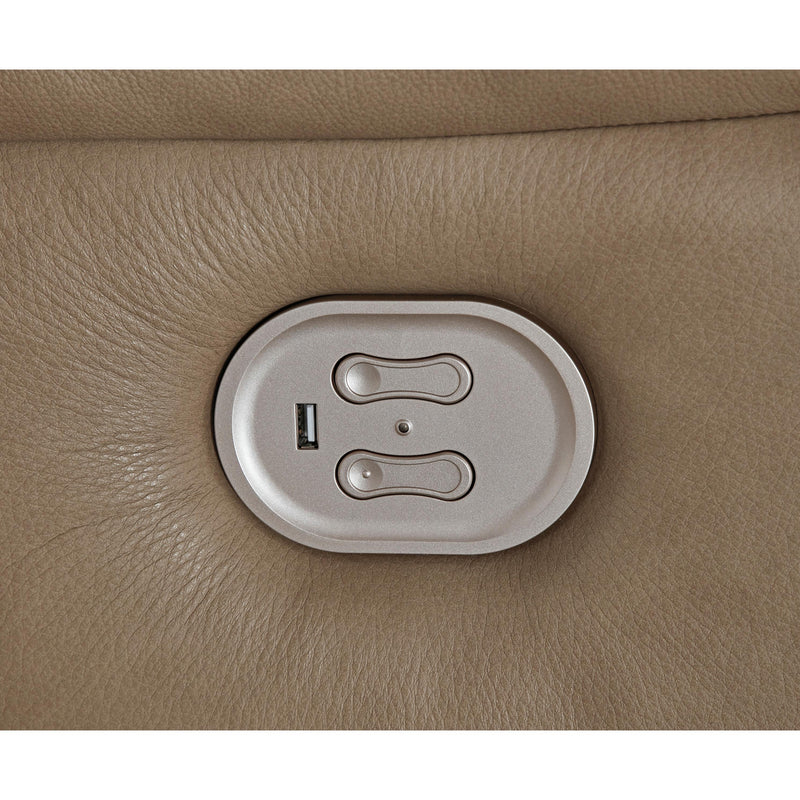 Signature Design by Ashley Ricmen Power Reclining Leather Match Loveseat U4370218 IMAGE 8