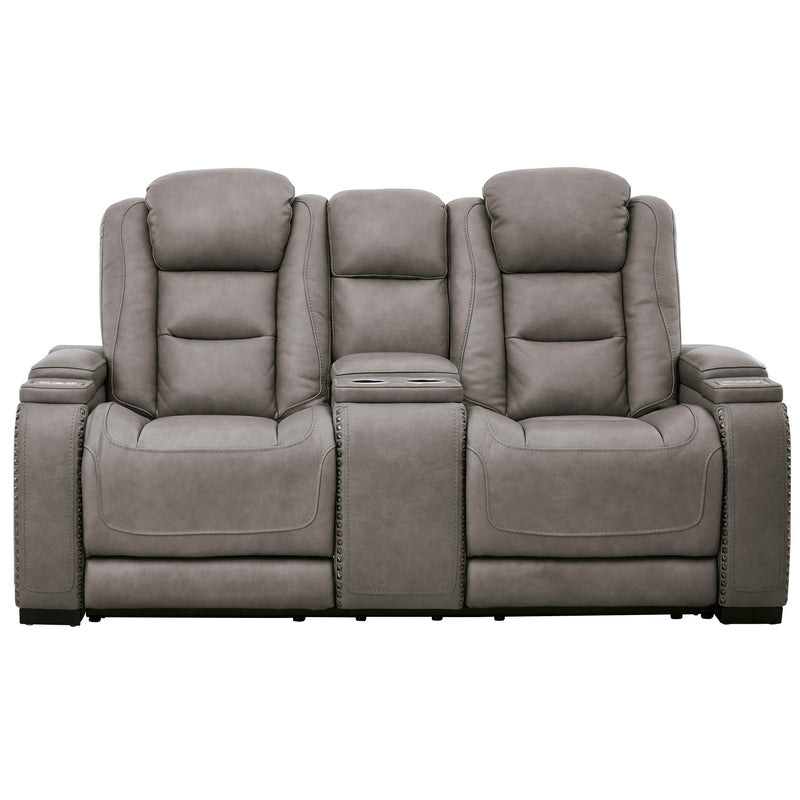 Signature Design by Ashley The Man-Den Power Reclining Leather Match Loveseat U8530518 IMAGE 3
