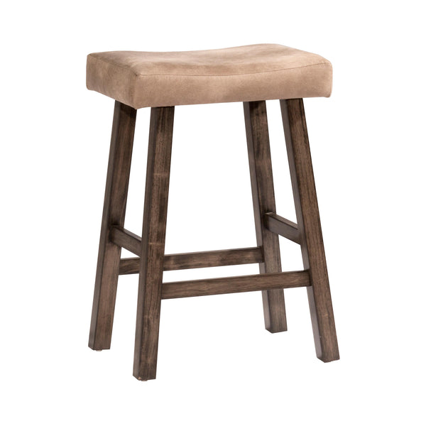 Hillsdale Furniture Saddle Counter Height Stool Saddle Backless Counter Stool - Rustic Grey IMAGE 1