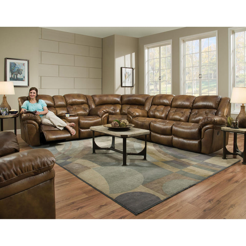 Homestretch Furniture Frontier Reclining Fabric 3 pc Sectional Frontier 129 3 pc Sectional - Color 14 IMAGE 2