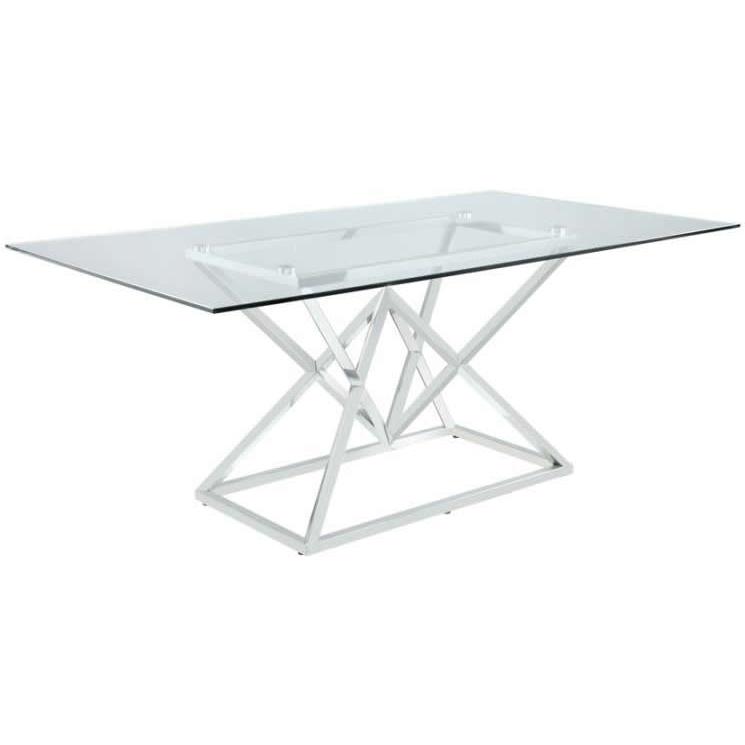 Coaster Furniture Beaufort Dining Table with Glass Top and Pedestal Base 109451 IMAGE 1