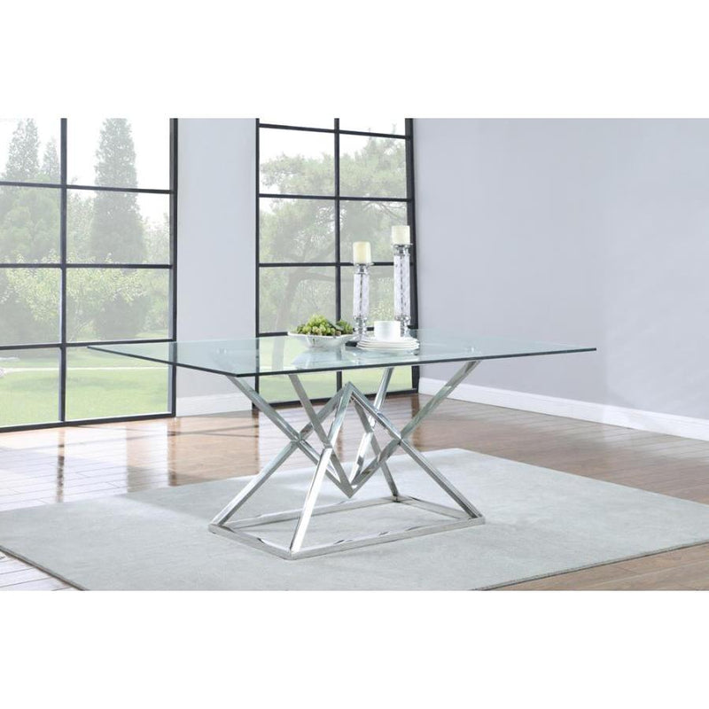 Coaster Furniture Beaufort Dining Table with Glass Top and Pedestal Base 109451 IMAGE 4