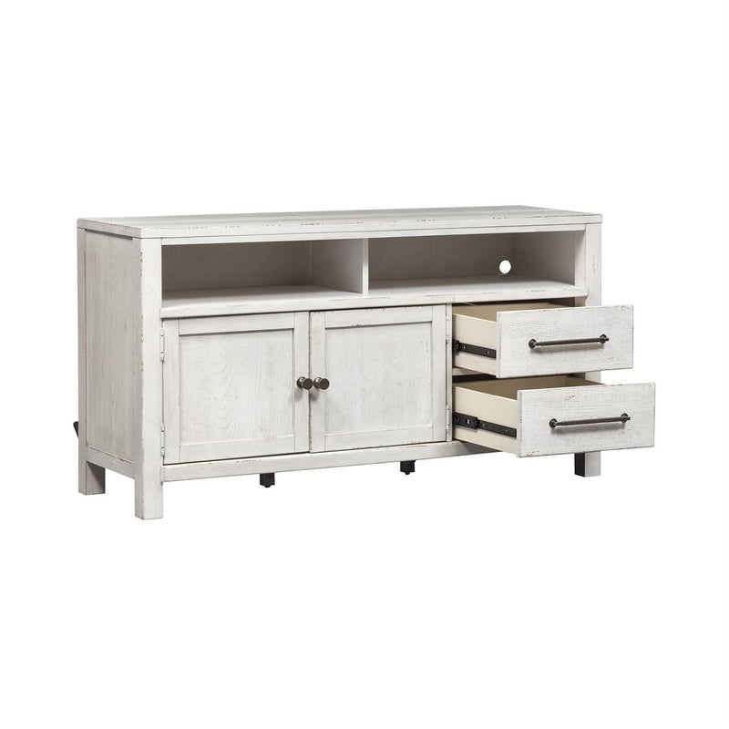 Liberty Furniture Industries Inc. Modern Farmhouse TV Stand with Cable Management 406W-TV56 IMAGE 3