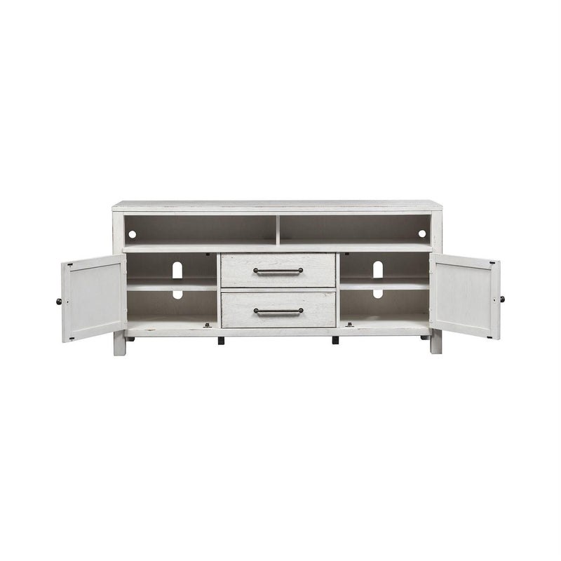 Liberty Furniture Industries Inc. Modern Farmhouse TV Stand with Cable Management 406W-TV66 IMAGE 3