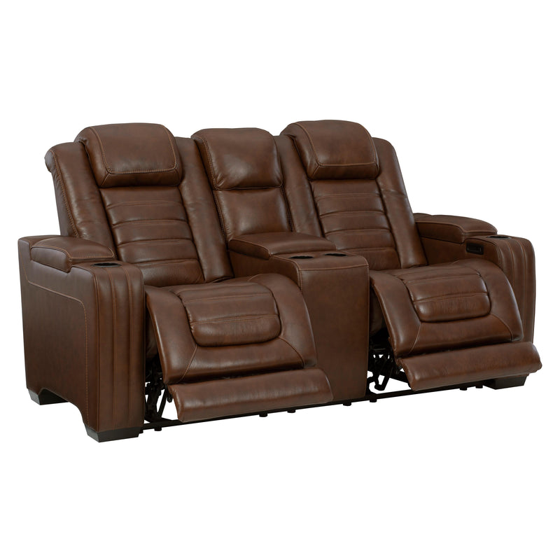 Signature Design by Ashley Backtrack Power Reclining Leather Match Loveseat U2800418 IMAGE 4