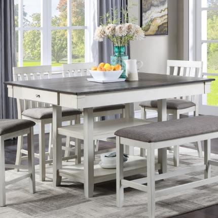 Crown Mark Nina Counter Height Dining Table with Pedestal Base 2715CG-T-4260/2715CG-T-SHELF IMAGE 1