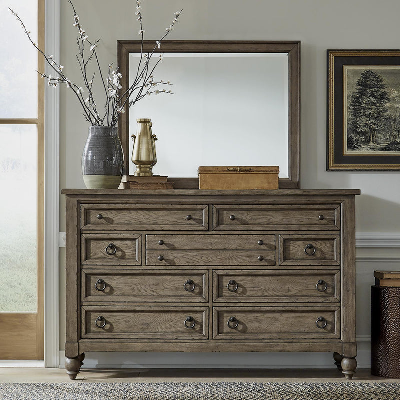 Liberty Furniture Industries Inc. Americana Farmhouse 9-Drawer Dresser with Mirror 615-BR-DM IMAGE 1