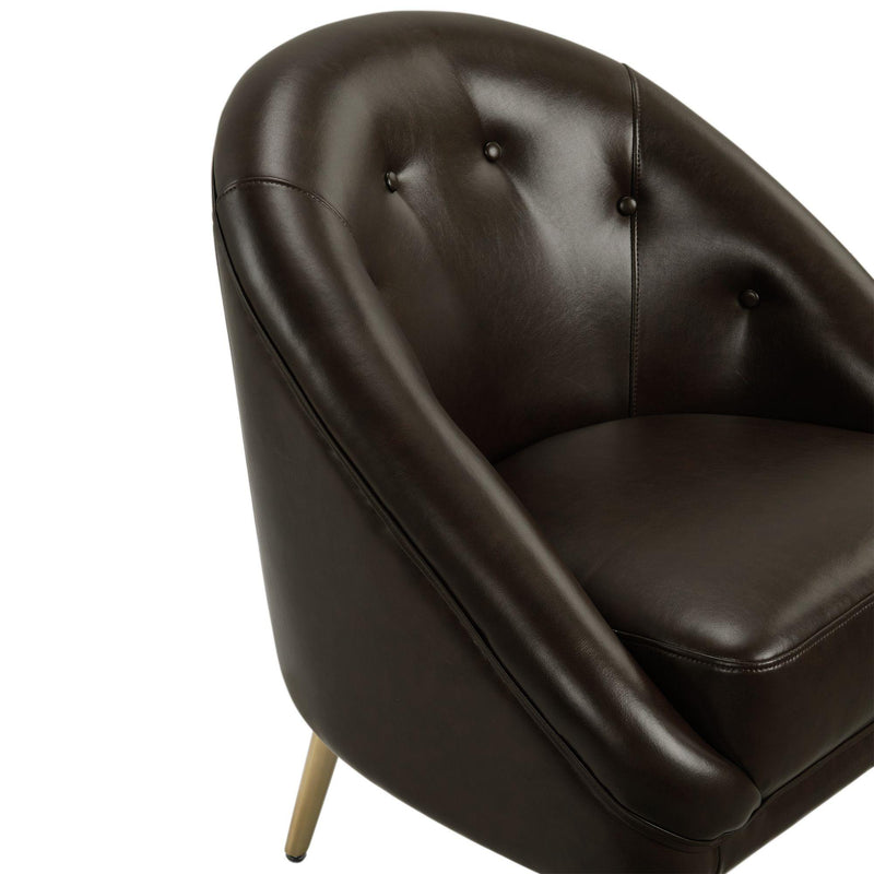 Elements International Trinity Stationary Leather Look Accent Chair UTI121100GCE IMAGE 5