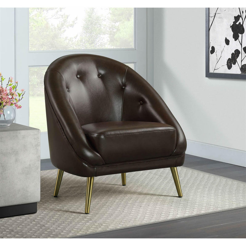Elements International Trinity Stationary Leather Look Accent Chair UTI121100GCE IMAGE 7