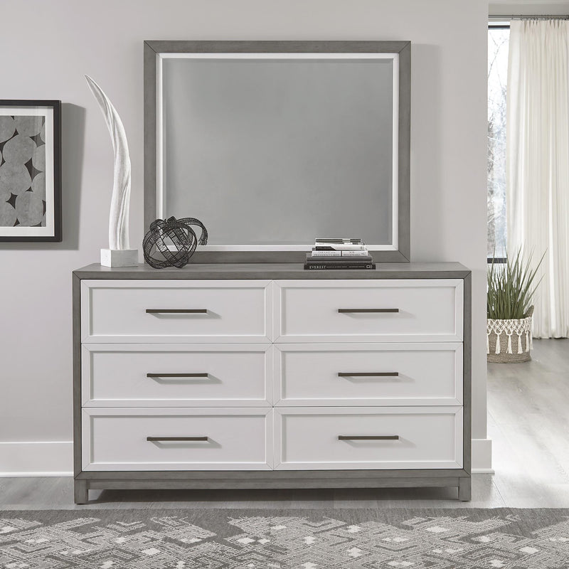 Liberty Furniture Industries Inc. Palmetto Heights 6-Drawer Dresser with Mirror 499-BR-DM IMAGE 1