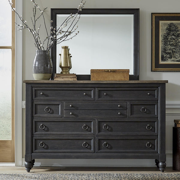 Liberty Furniture Industries Inc. Americana Farmhouse 9-Drawer Dresser with Mirror 615-BR-ODM IMAGE 1