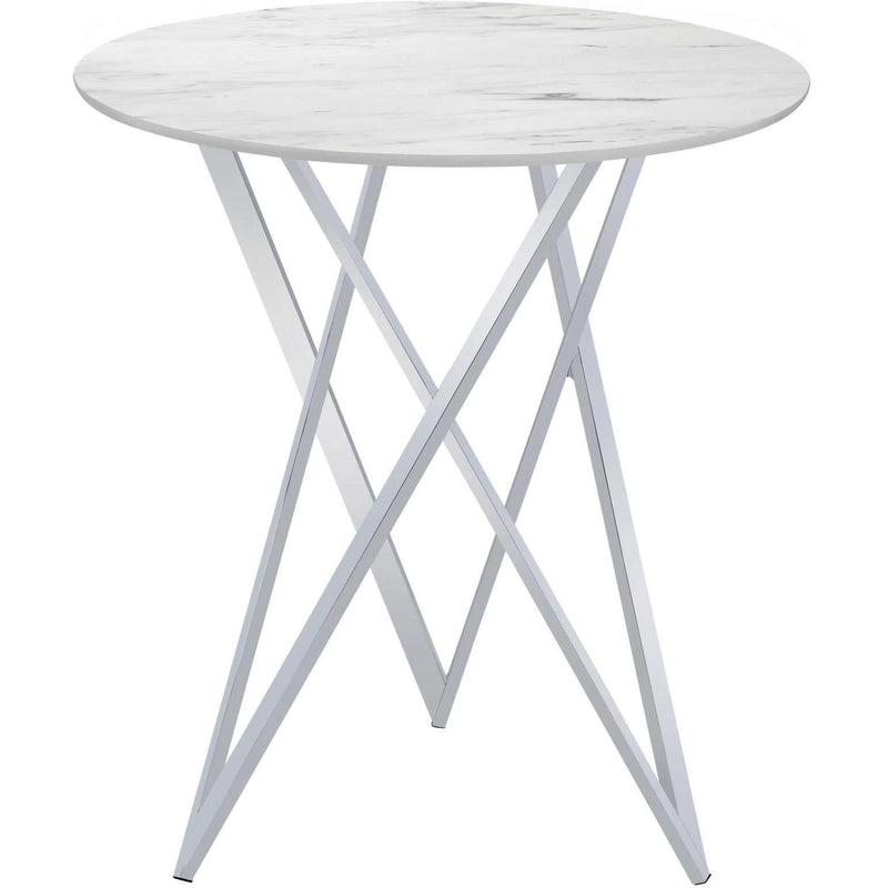 Coaster Furniture Round Bexter Pub Height Dining Table with Faux Marble Top and Pedestal Base 183526 IMAGE 2