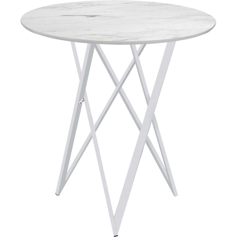 Coaster Furniture Round Bexter Pub Height Dining Table with Faux Marble Top and Pedestal Base 183526 IMAGE 3